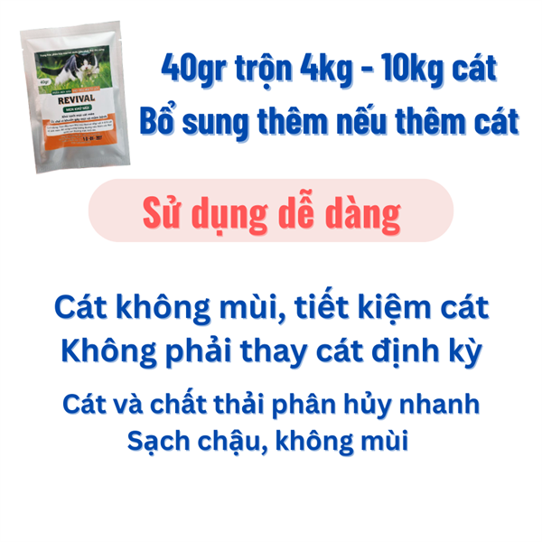 Men khử mùi cát mèo Revival